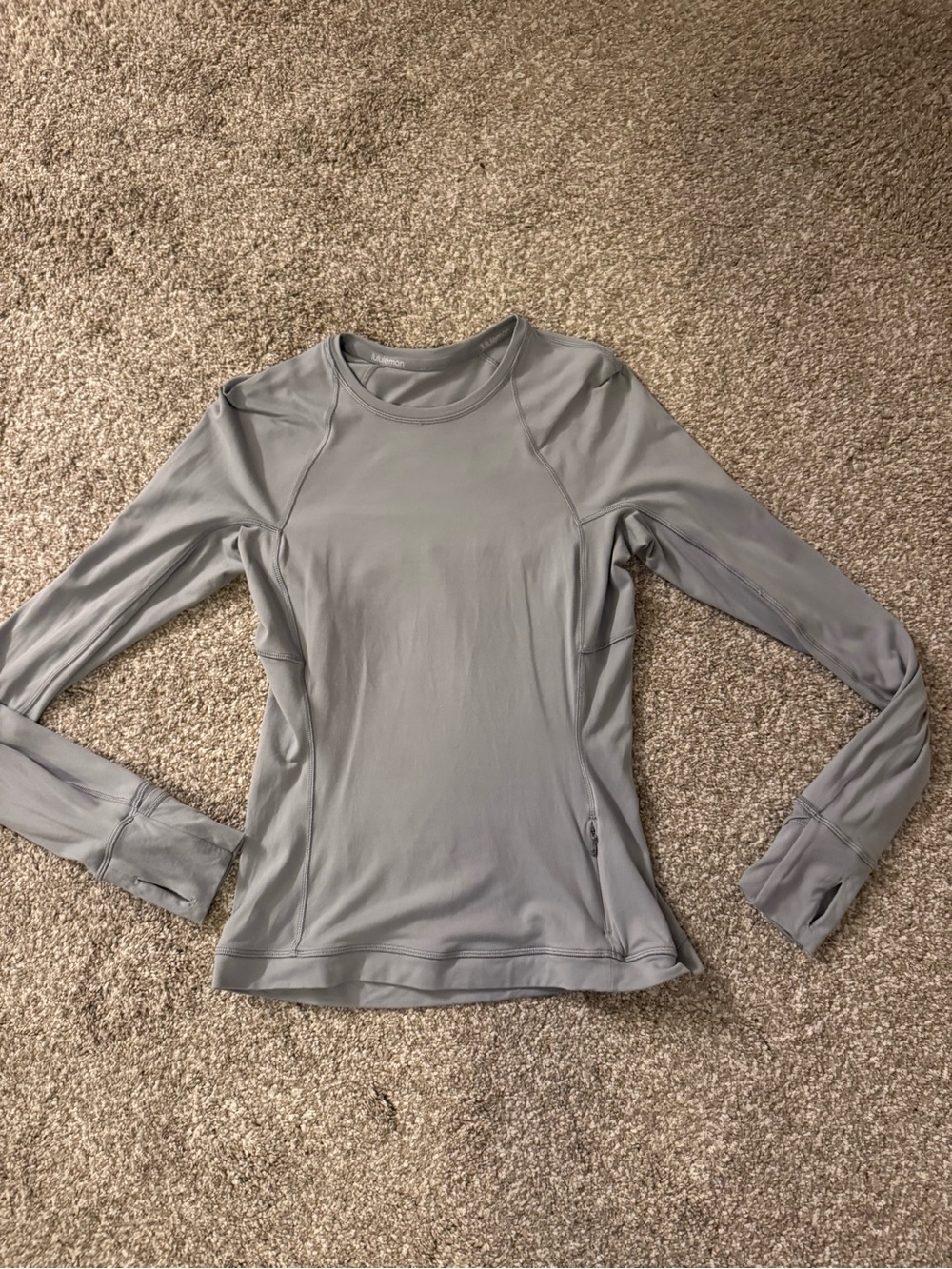 Lululemon Light Gray Long-Sleeve Performance Top